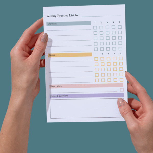 Printable music practice log 2 Downloadable Music Lesson Practice Tracker | Music Practice Log